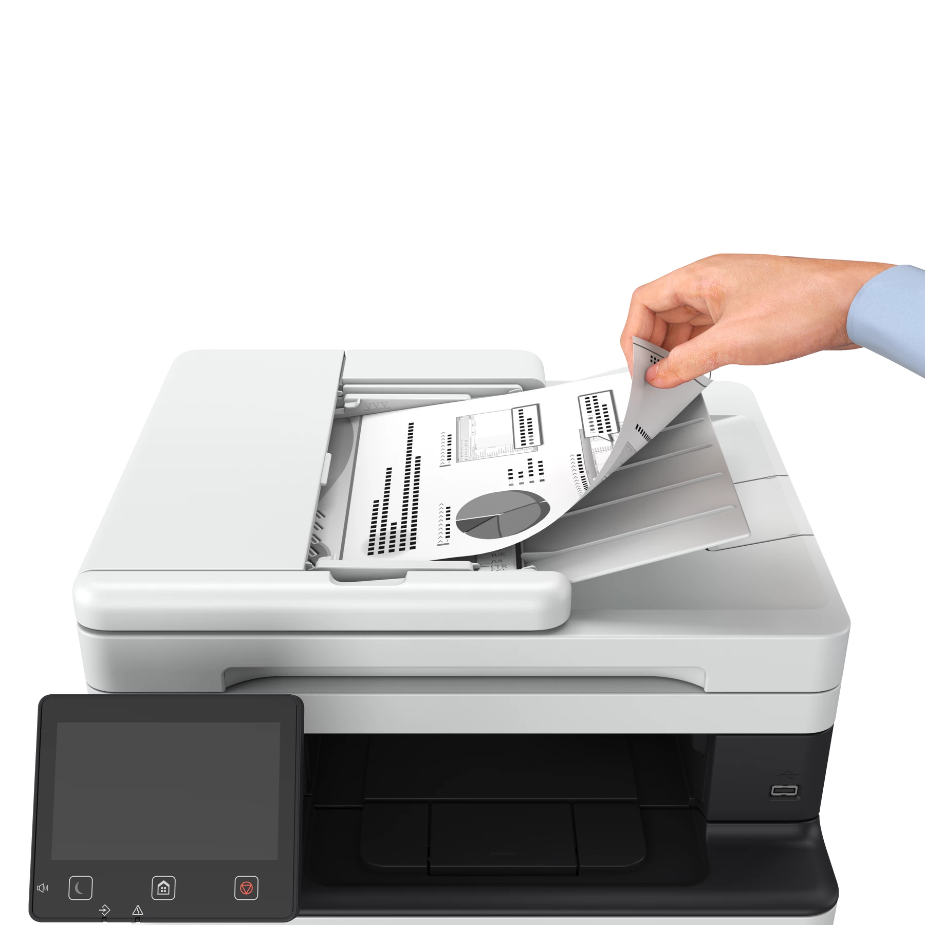Загрузка документа в автоподатчик Canon MF463dw